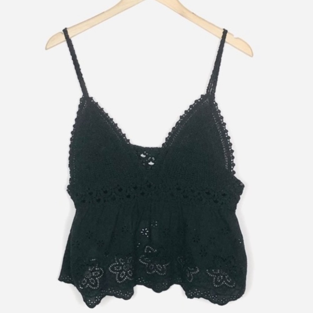 Very J NWT Boho Crochet Knitted Lace Crop Top